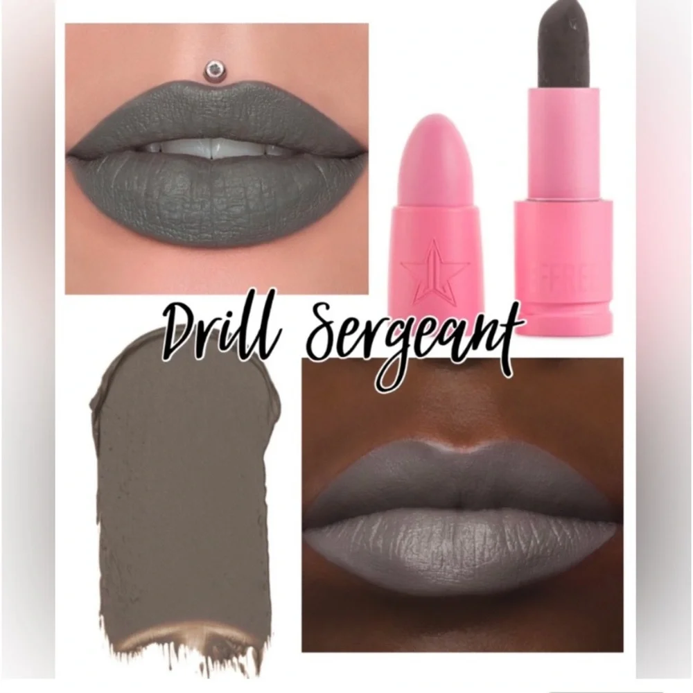 🎅🏻 SALE Jeffree Star Velvet Trap Drill Sergeant  lipstick mild gray new in box